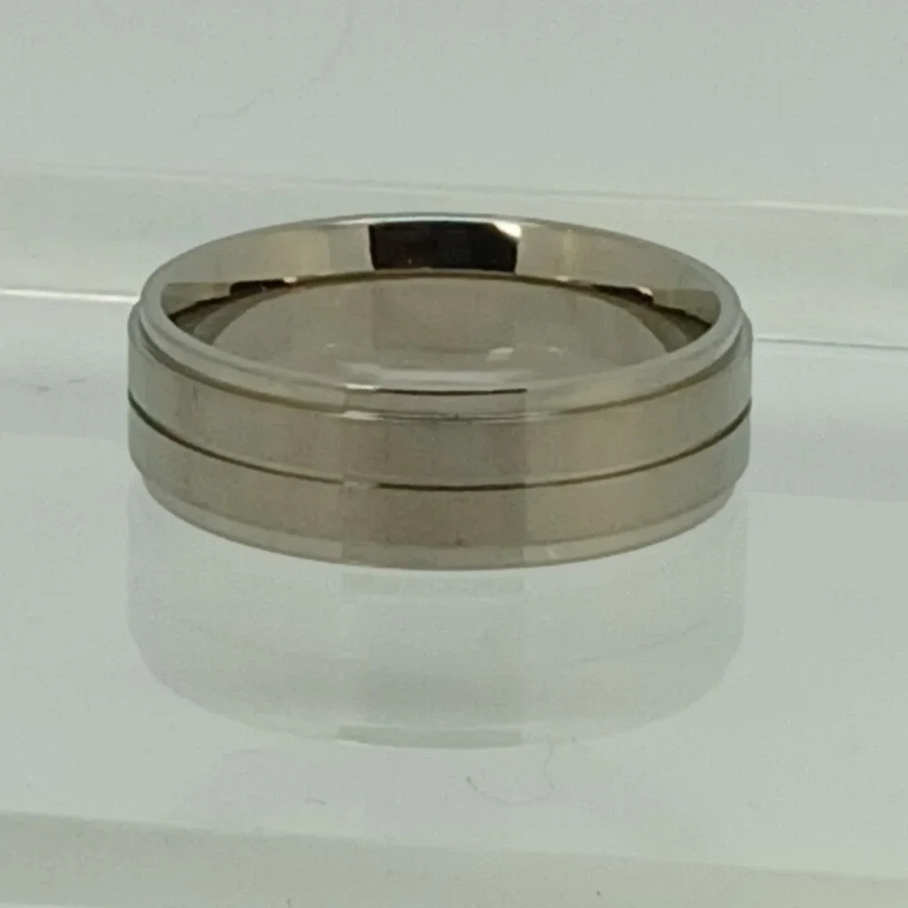 Vintage Titanium Men's 7mm Band Ring Size 10 Brushed Polished New Old‎ Stock Y2K
